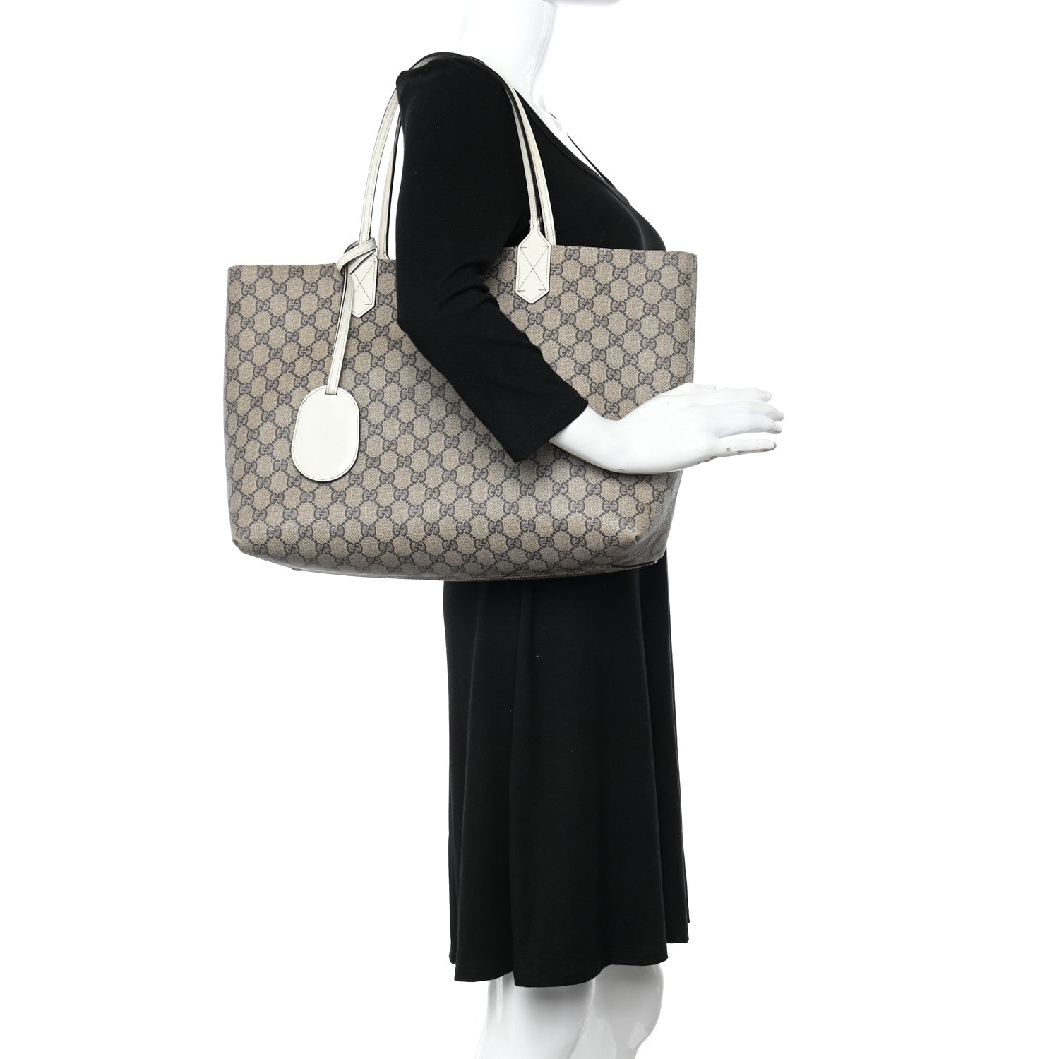 Gucci GG Supreme Monogram Medium Reversible Tote Beige White 2 of 23