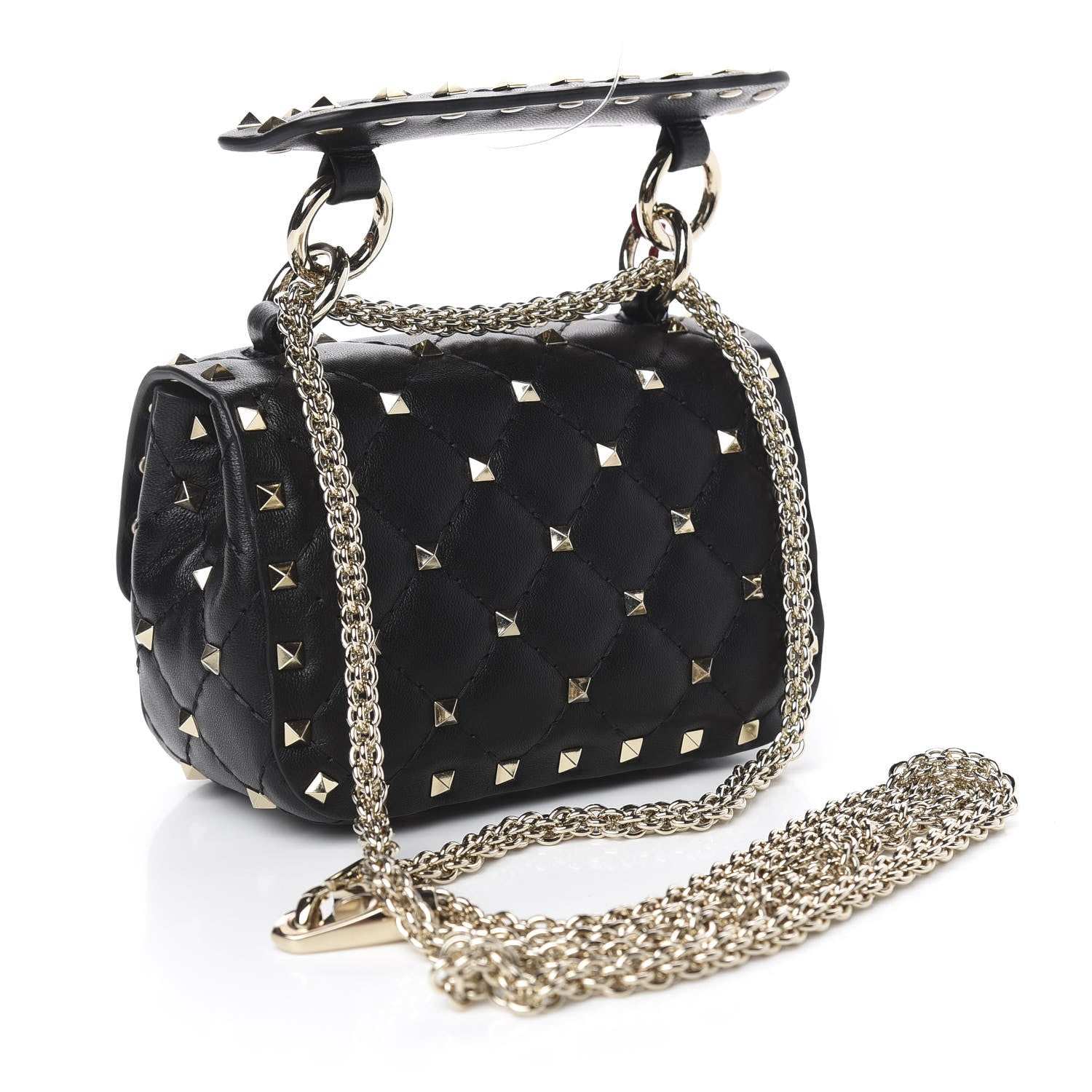 Valentino Garavani Nappa Micro Rockstud Spike Shoulder Bag Black 3 of 9