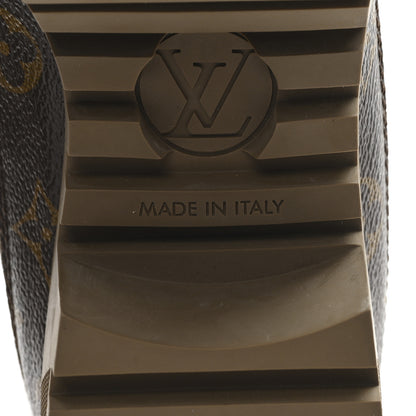 Louis Vuitton Suede Calfskin Monogram Laureate Platform Desert Boots 40 Taupe 7 of 9