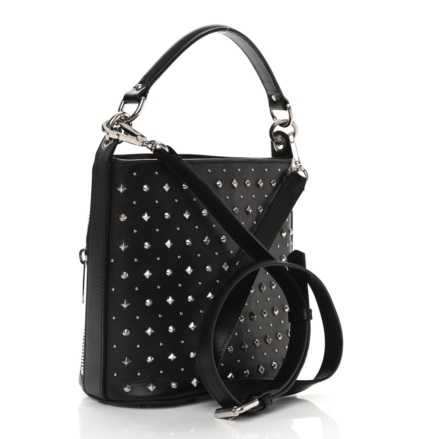 Alexander McQueen Calfskin Studded Crossbody Bag Black 3 of 15