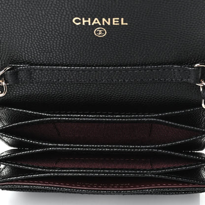 Chanel Caviar Quilted Flap Card Holder On Chain Black 4 of 4