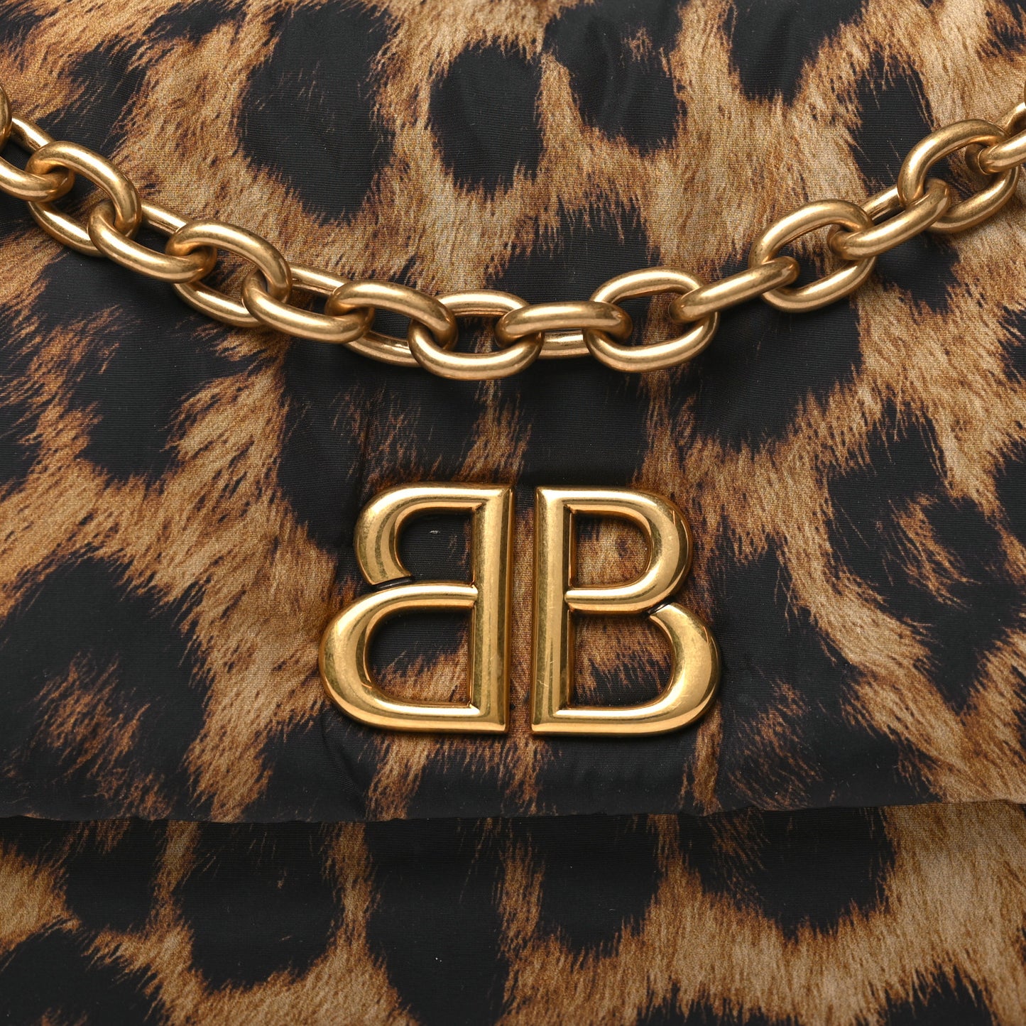 Nylon Monaco Mini Leopard Shoulder Bag Brown