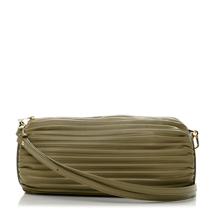 Loewe Lambskin Pleated Bracelet Pouch Shoulder Bag Clay Green 1 of 10