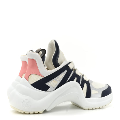 Louis Vuitton Calfskin Technical Nylon LV Archlight Sneaker 42 White Blue Pink 4 of 10