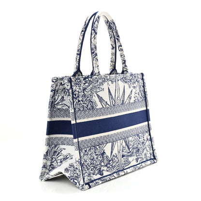 Christian Dior Canvas Embroidered Medium Reve d'Infini Book Tote Blue 3 of 12