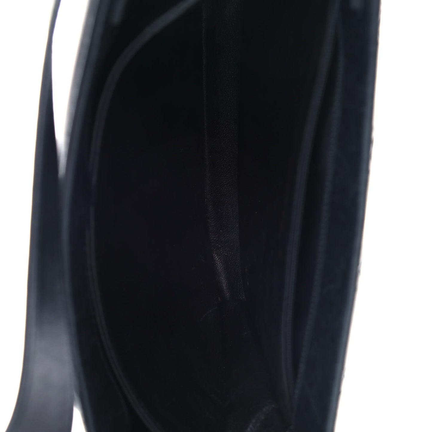 Lambskin Stitched Shoulder Bag Black