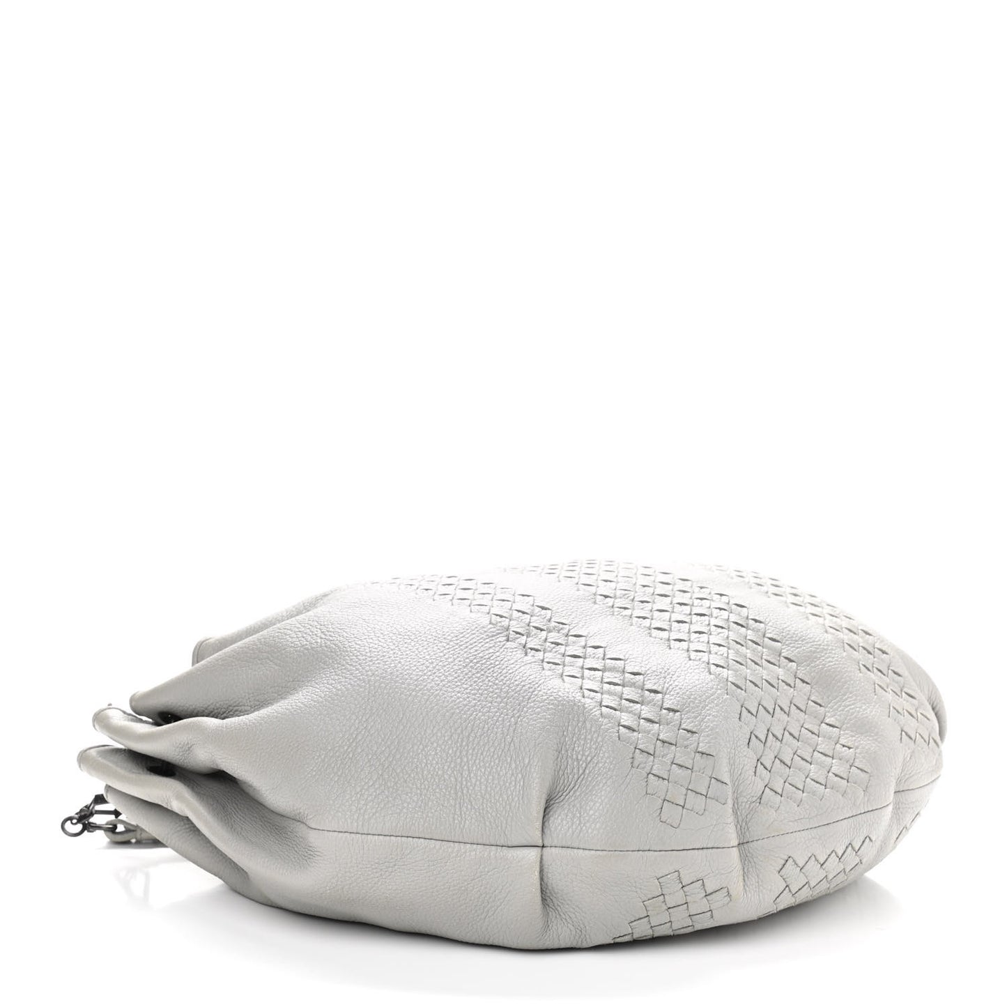Cervo Deerskin Intrecciato Hobo Light Grey