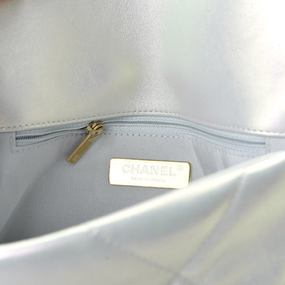 Chanel Iridescent Calfskin Quilted Medium 19 Flap White 8 of 12