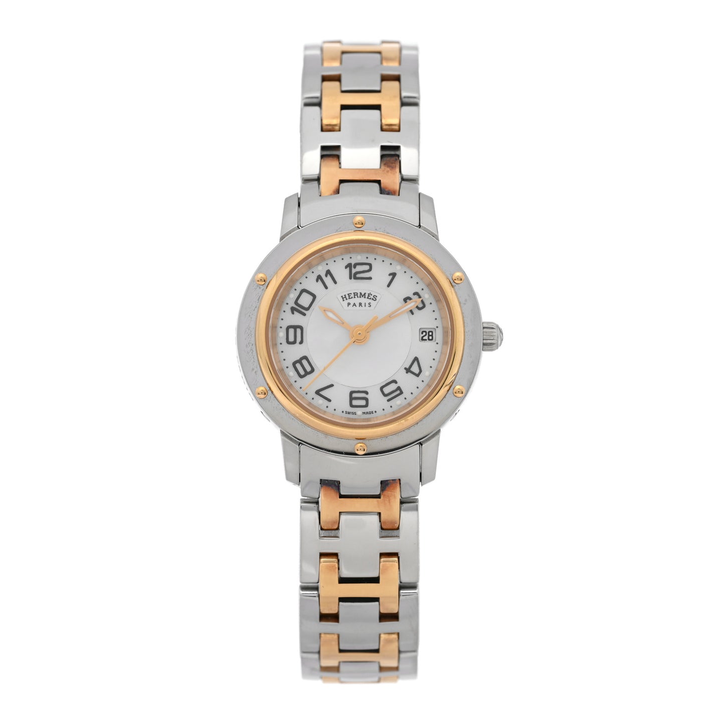 Stainless Steel Mother of Pearl 24mm Clipper Quartz Watch Gold
