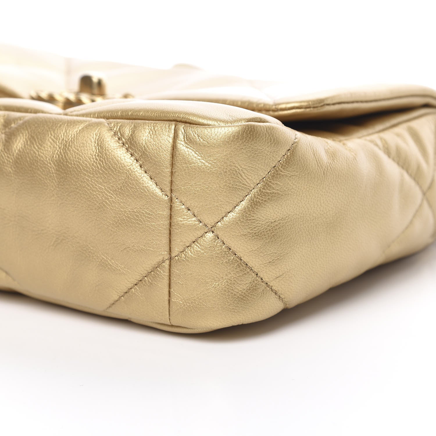 Chanel Metallic Goatskin Quilted Medium 19 Flap Gold 10 of 11