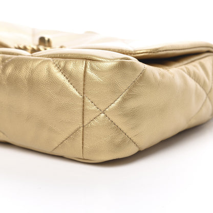 Chanel Metallic Goatskin Quilted Medium 19 Flap Gold 10 of 11