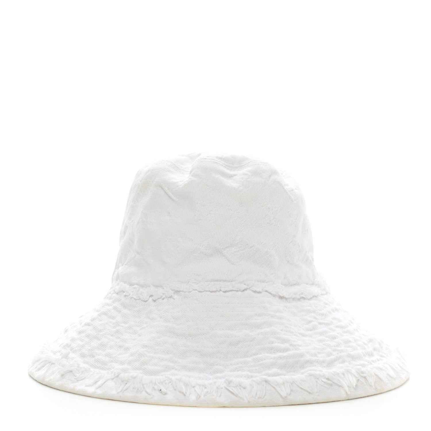 Louis Vuitton Monogram Denim Fringe Bucket Hat L White 3 of 9