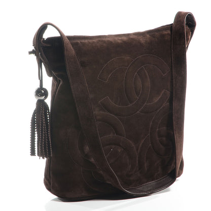 Chanel Suede CC Tassel Shoulder Bag Brown 3 of 7