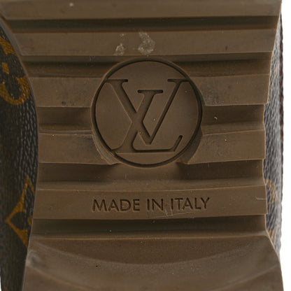 Louis Vuitton Suede Calfskin Monogram Laureate Platform Desert Boots 37.5 Taupe 8 of 15