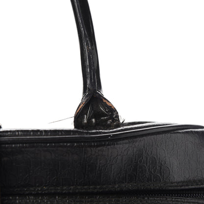 Christian Dior Patent Calfskin Embossed Saddle Bowler Black 9 of 12