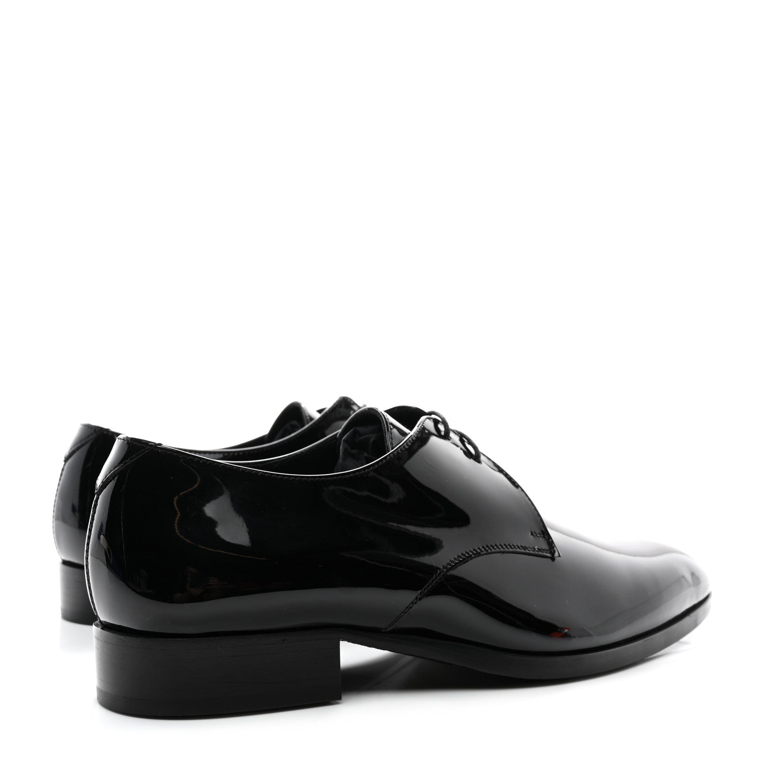 Saint Laurent Patent Lace Up Wyatt 25 Derby Shoes 40 Black 4 of 9