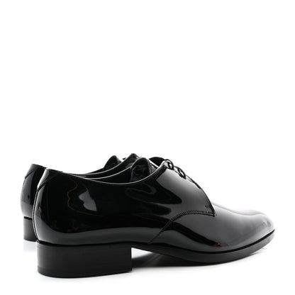 Saint Laurent Patent Lace Up Wyatt 25 Derby Shoes 40 Black 4 of 9