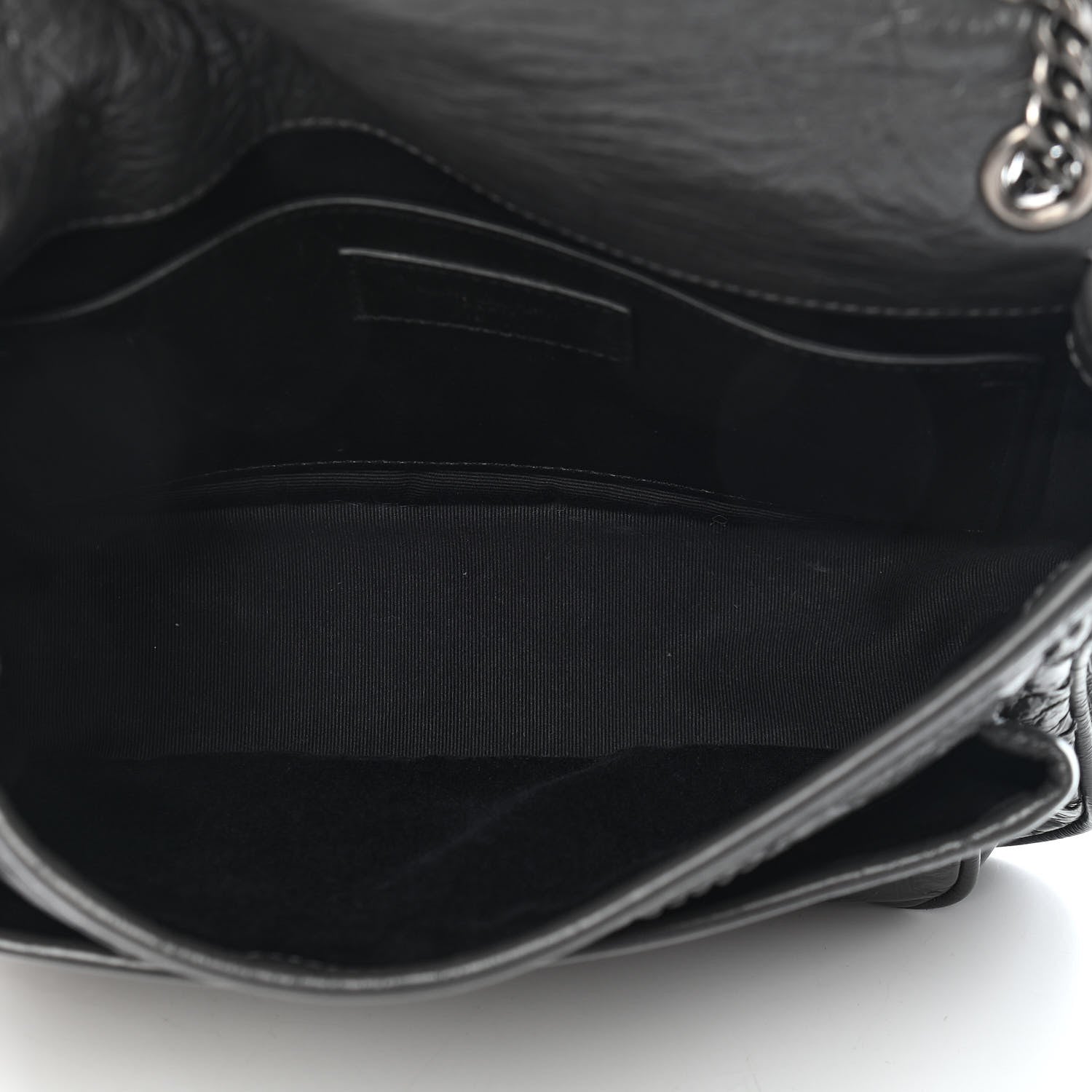 Saint Laurent Crinkled Calfskin Matelasse Monogram Baby Niki Chain Satchel Storm 5 of 14