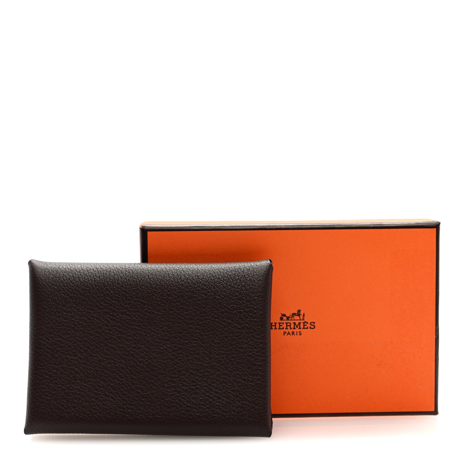 Hermes Evercolor Calvi Duo Card Case Chocolate 8 of 8