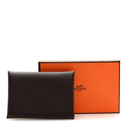 Hermes Evercolor Calvi Duo Card Case Chocolate 8 of 8