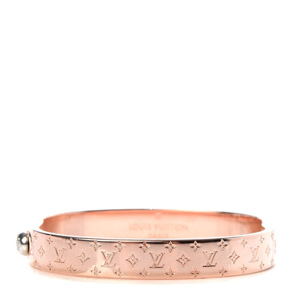 Louis Vuitton Brass Monogram Nanogram Cuff S Pink Gold 1 of 6