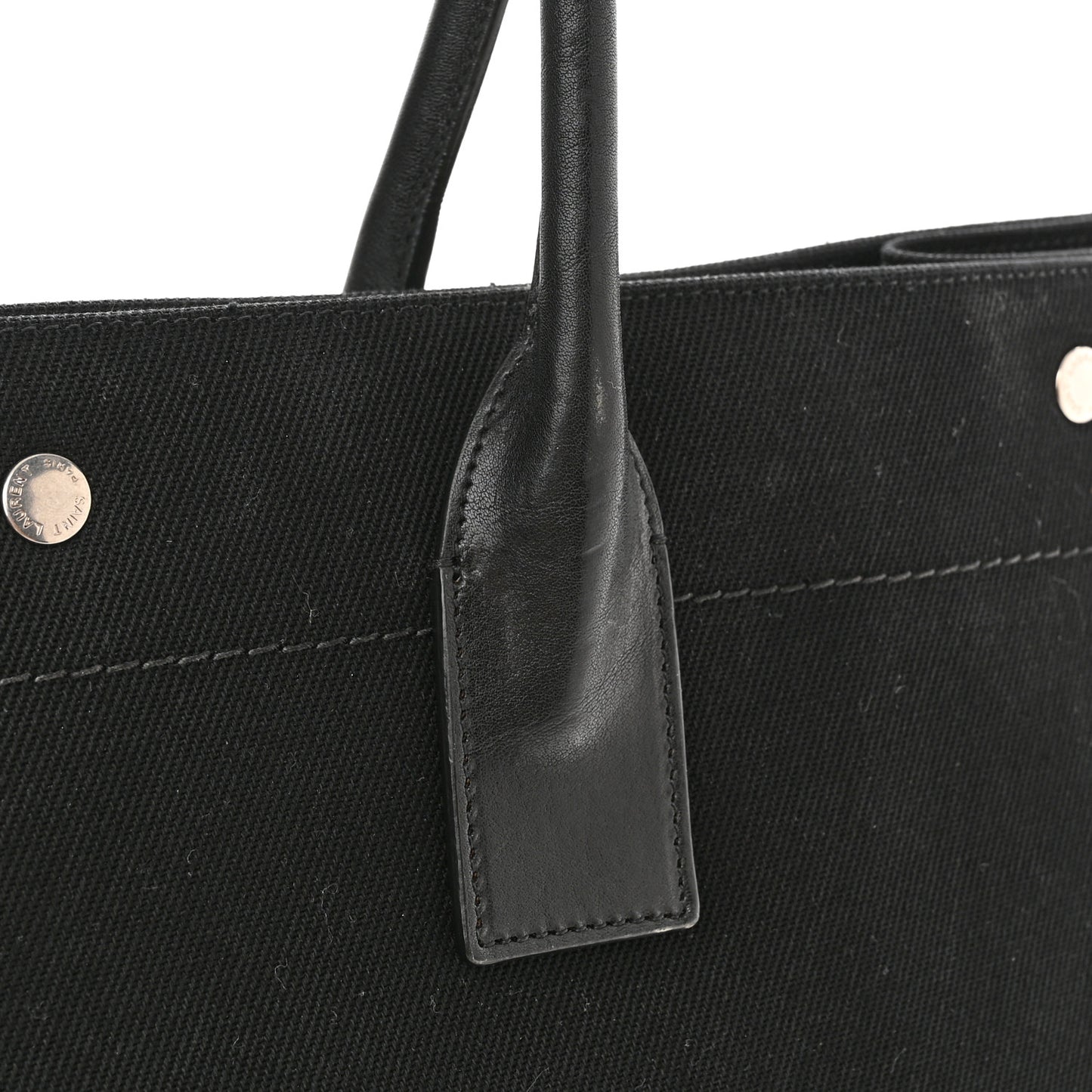 Linen Calfskin Rive Gauche Tote Black
