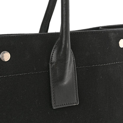 Saint Laurent Linen Calfskin Rive Gauche Tote Black 12 of 12