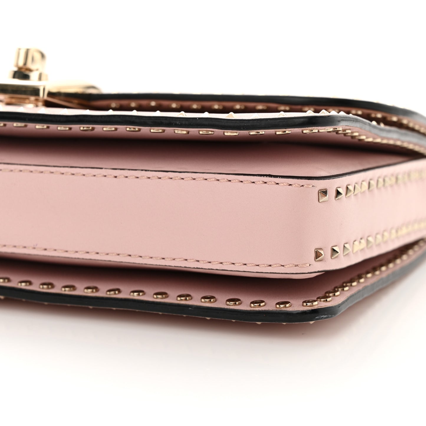 Vitello Rockstud Cabana Shoulder Bag Water Rose