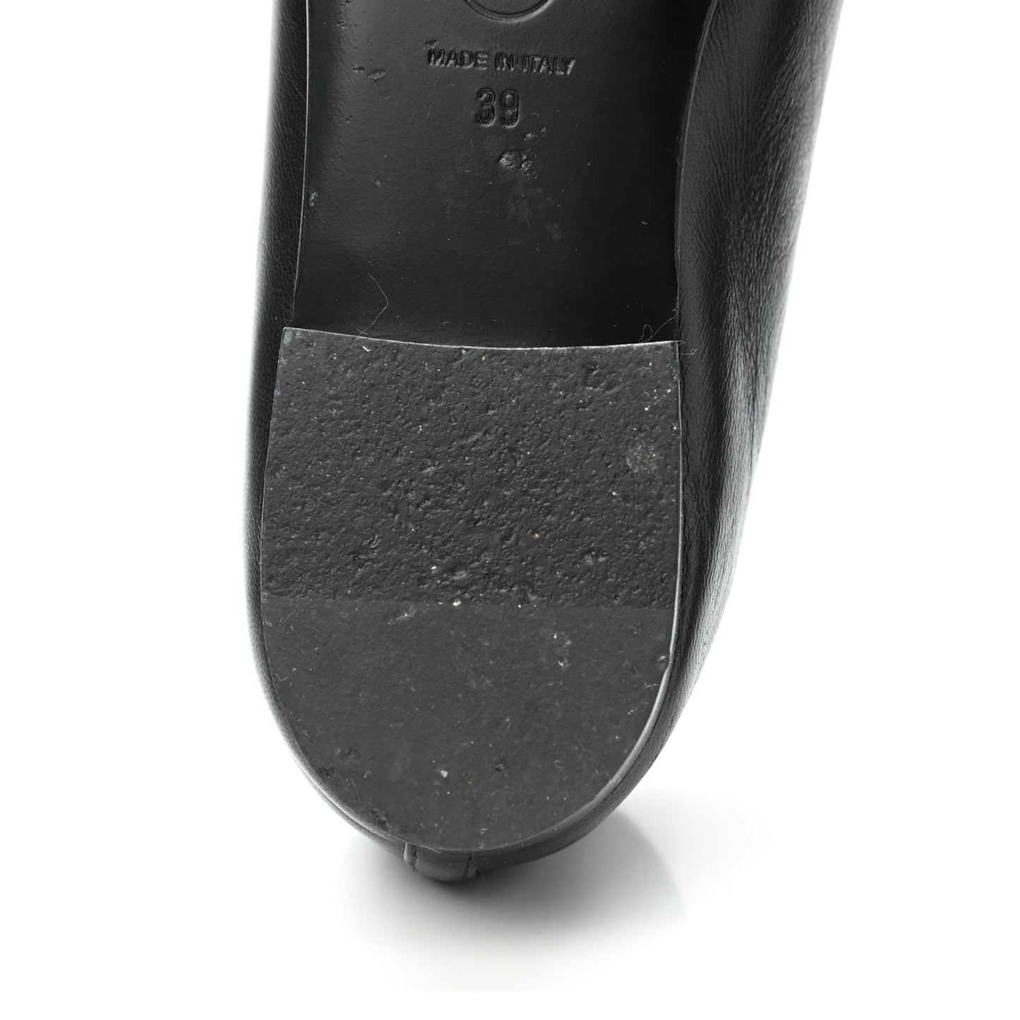 Lambskin Patent Cap Toe Ballerina Flats 39 Black