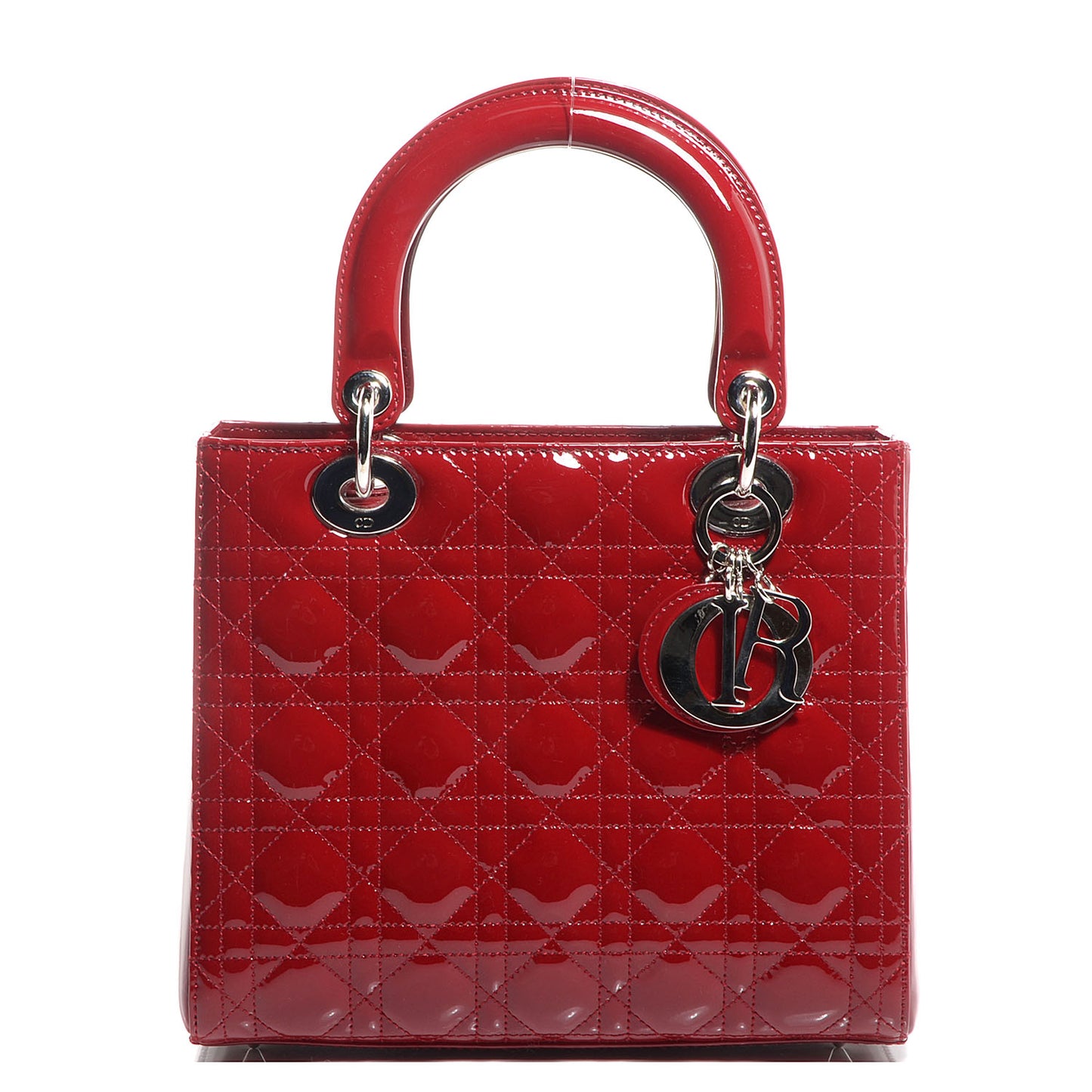 Patent Cannage Medium Lady Dior Red
