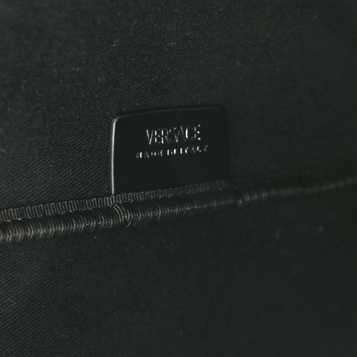 Versace Coated Canvas Calfskin La Greca Medusa Music Signature Shopper Tote Bag Black Khaki Multicolor 6 of 9