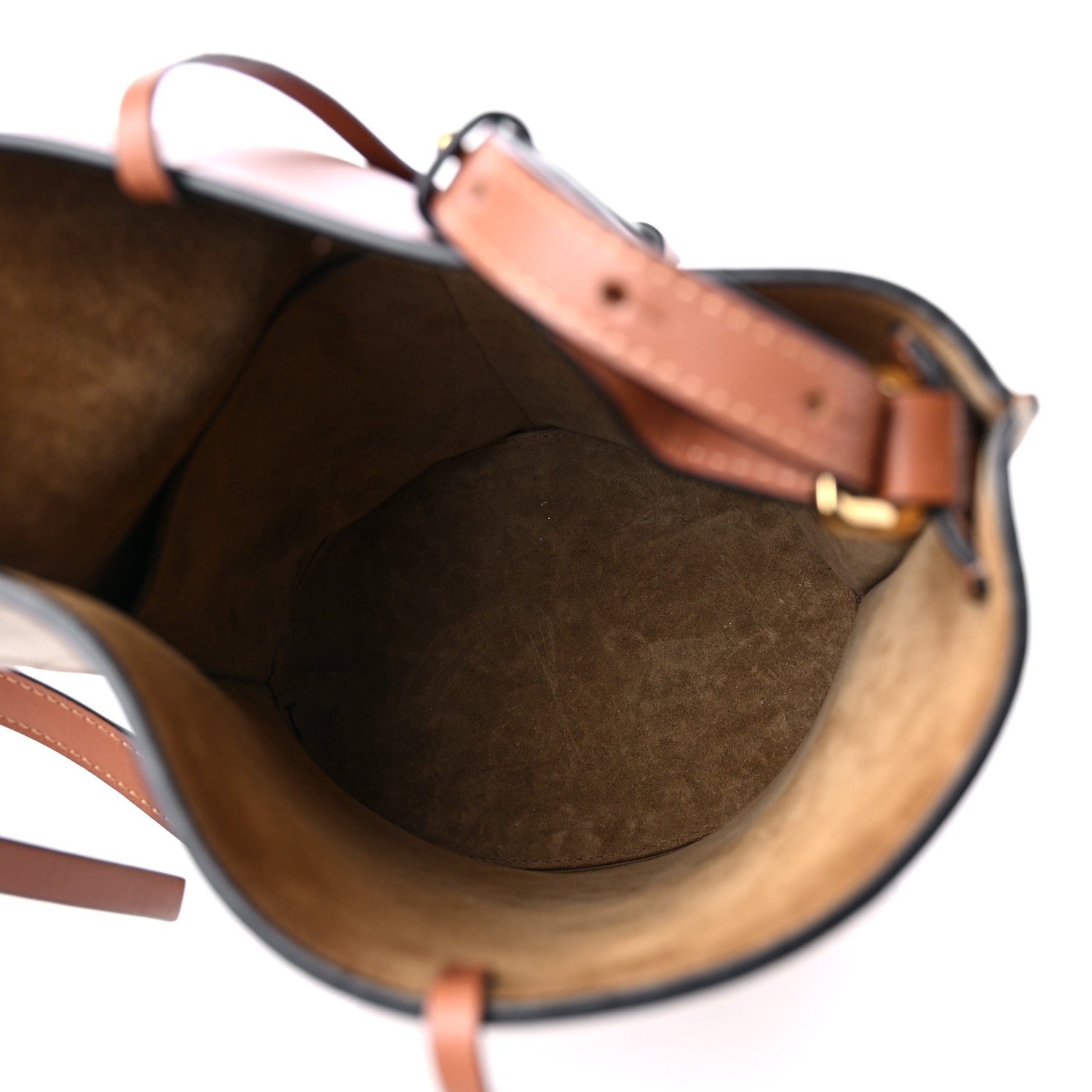 Loewe Calfskin Perforated Anagram Gate Bucket Bag Light Oat Tan 5 of 13