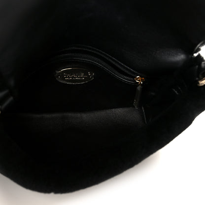 Chanel Shearling Lambskin Crystal Strass Flap Black 5 of 11