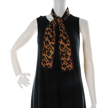 Louis Vuitton Silk Leopard Bandeau Scarf Marron 4 of 4