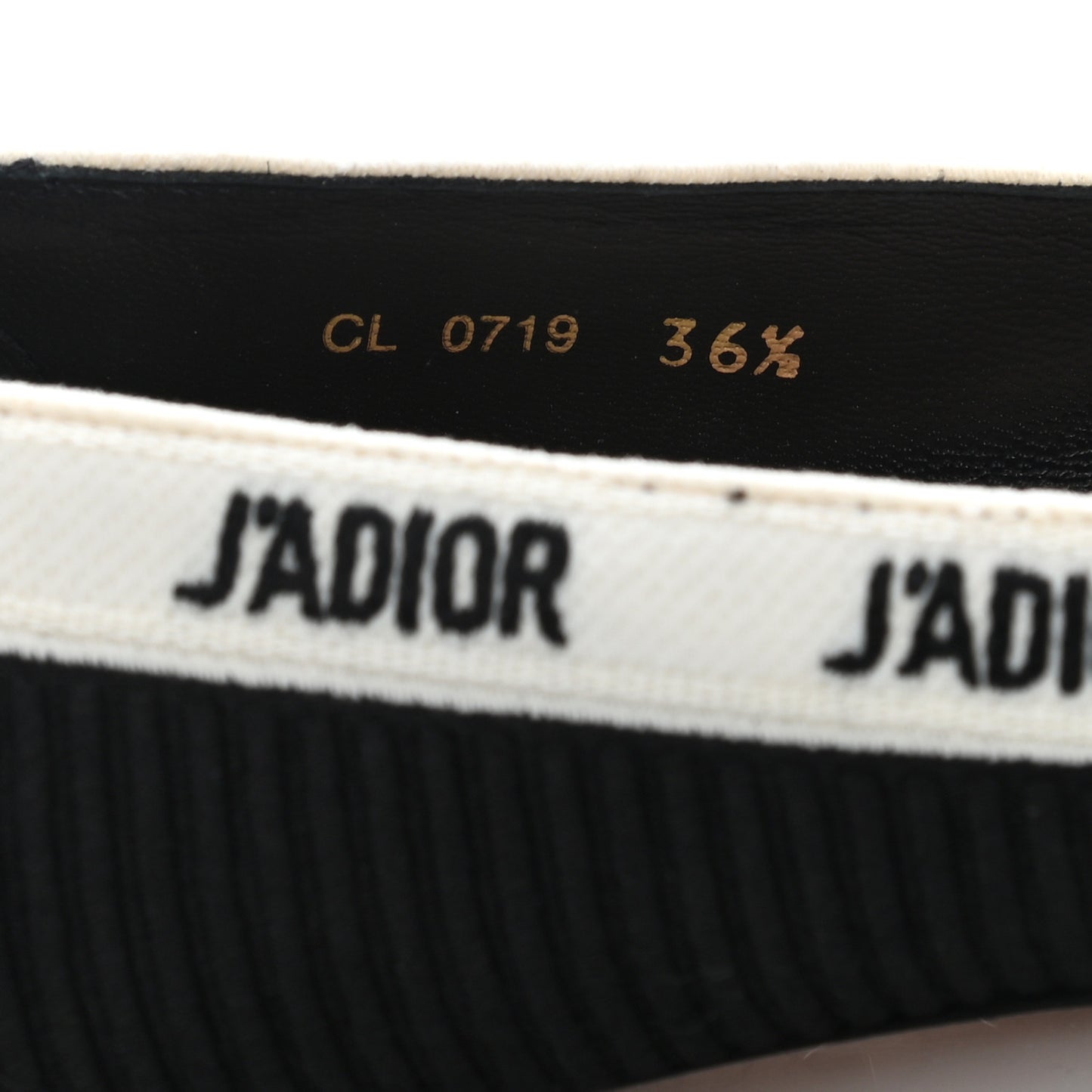 Fabric Ribbon Embroidered J'Adior Ballet Flats 36.5 Black