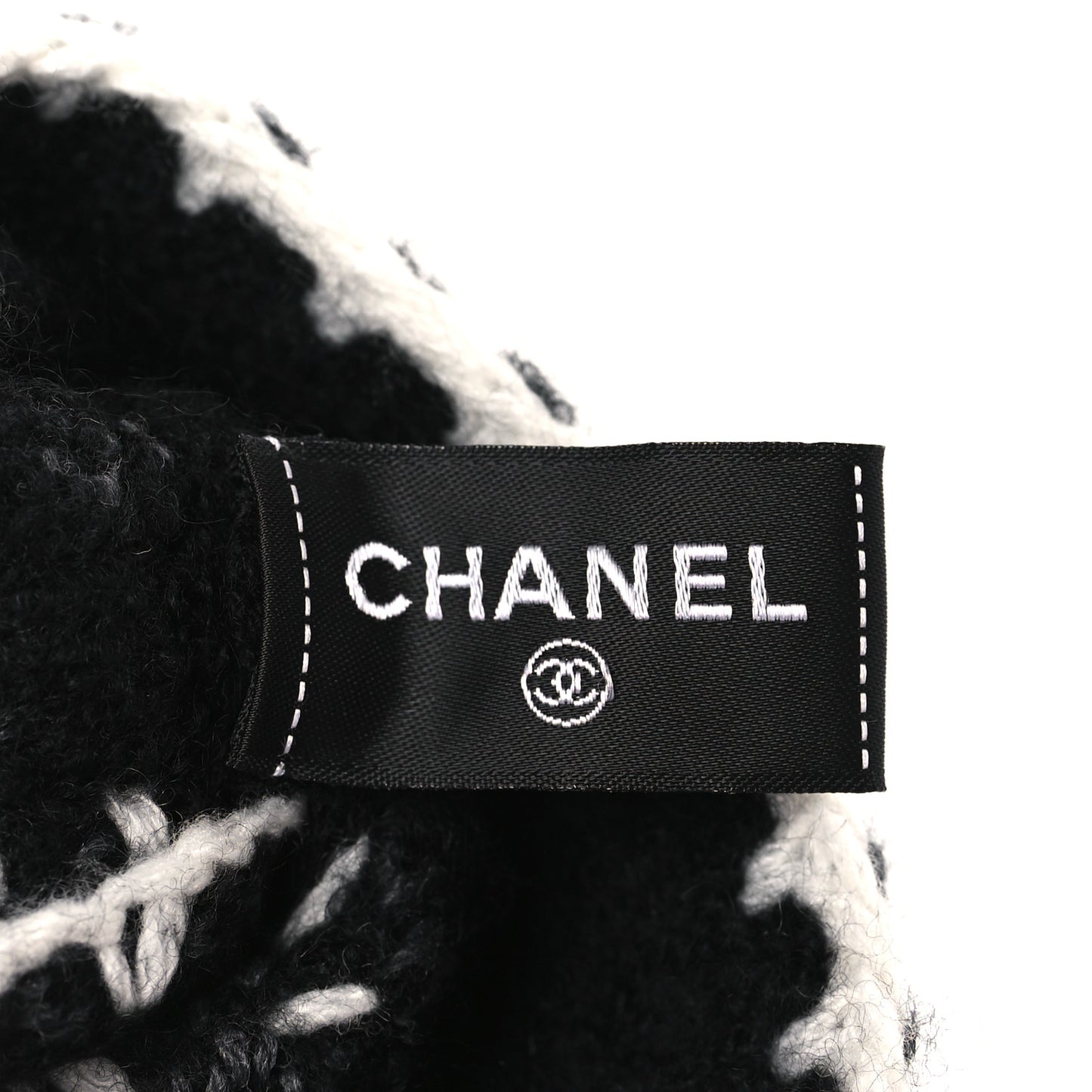 Cashmere Blend CC Gloves Black White