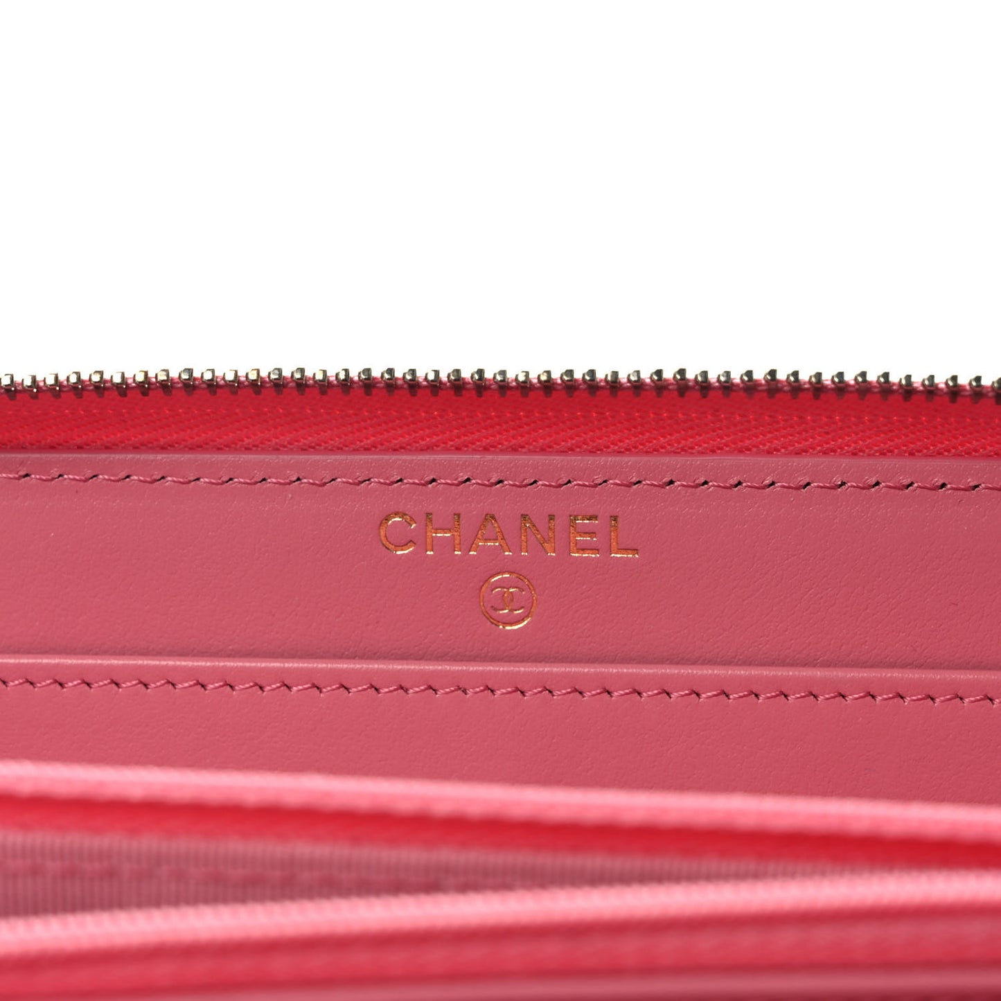 Caviar Quilted Large Gusset Zip Around Wallet Dark Pink