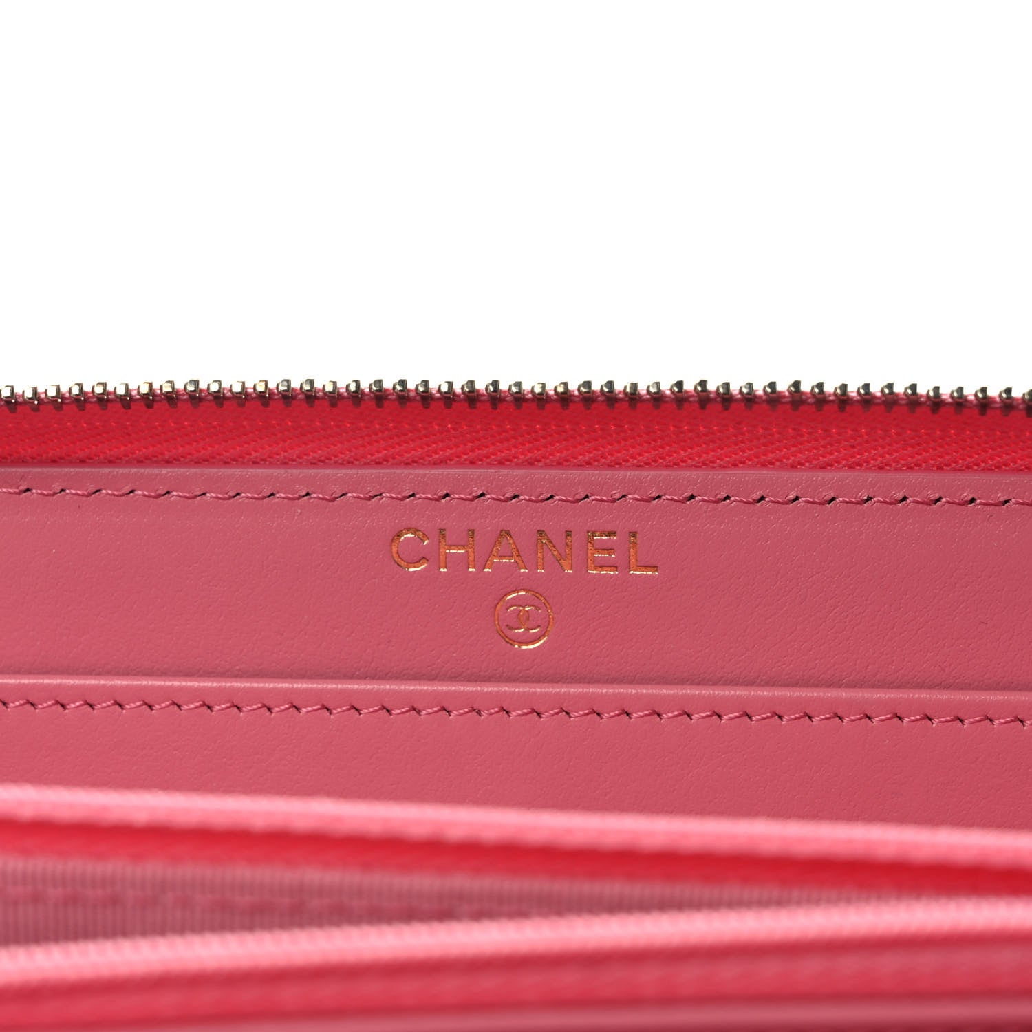 Chanel Caviar Quilted Large Gusset Zip Around Wallet Dark Pink 6 of 8