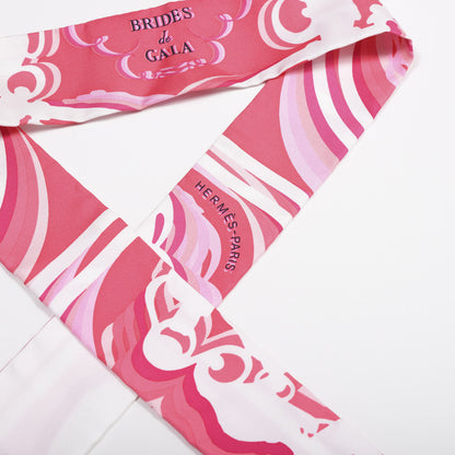 Hermes Silk Brides de Gala Shadow Twilly Rose Blanc Fuchsia 2 of 4