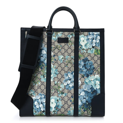 Gucci GG Supreme Monogram Blooms Vertical Tote Blue 1 of 9