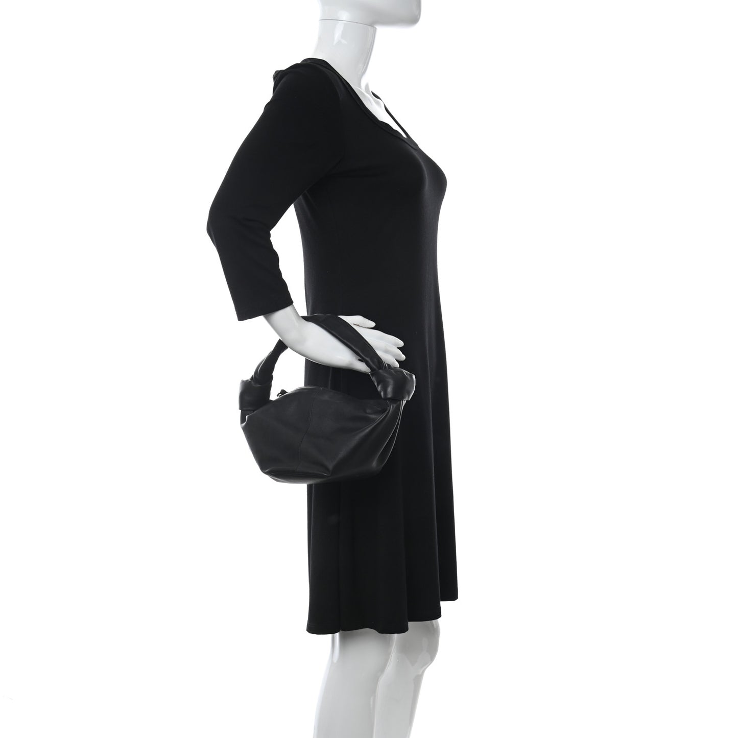 Calfskin Mini Double Knot Bag Black