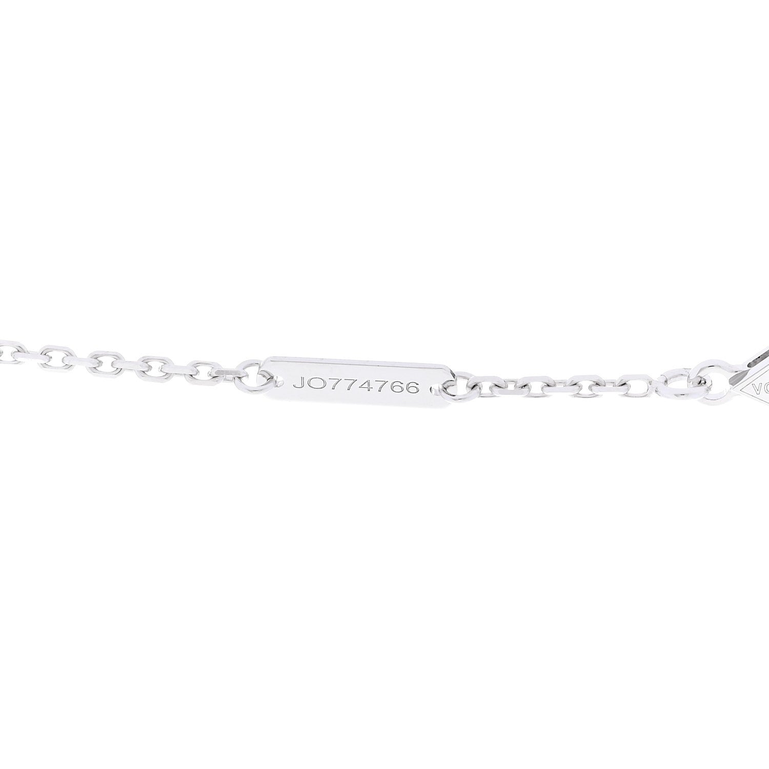 Van Cleef & Arpels 18K White Gold Guilloche Vintage Alhambra Pendant Necklace 5 of 6