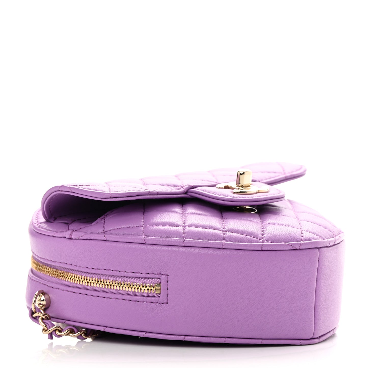 Lambskin Quilted CC In Love Heart Bag Purple