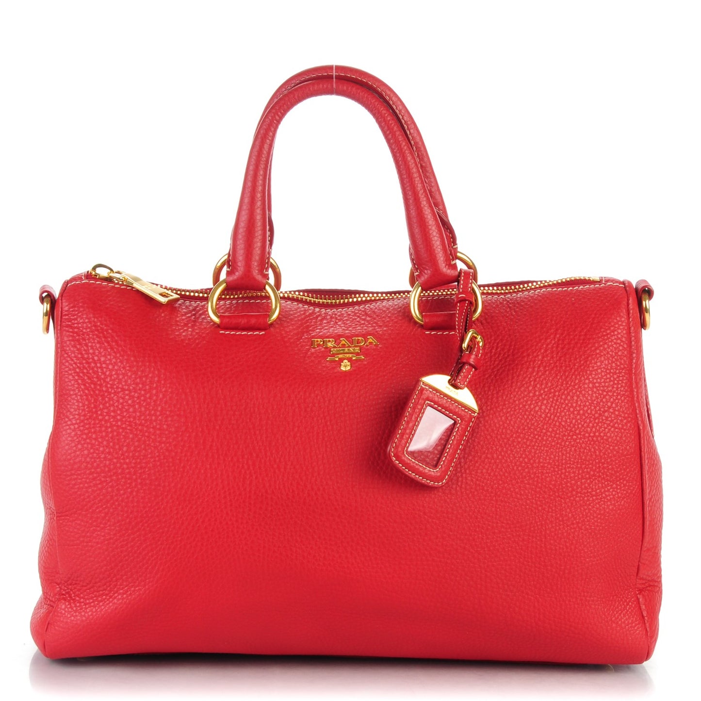Vitello Daino Top Handle Shoulder Bag Rosso