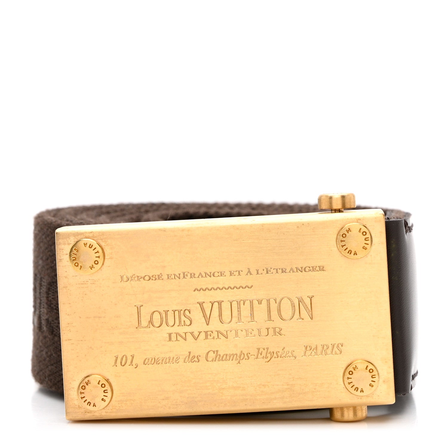 Louis Vuitton Canvas Bengale Inventeur Belt 90 36 Brown 1 of 5