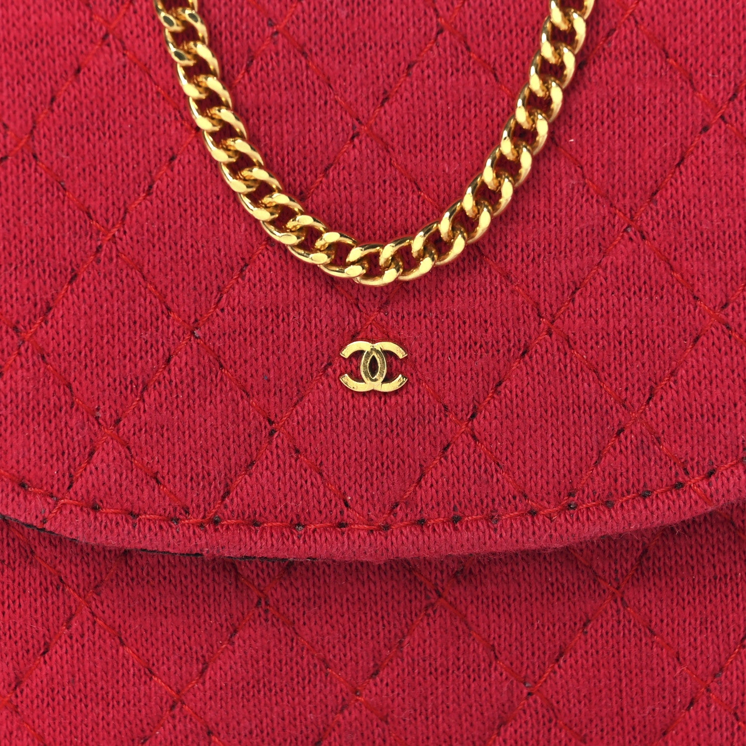 Chanel Jersey Quilted Micro Flap Bag Red 7 of 11