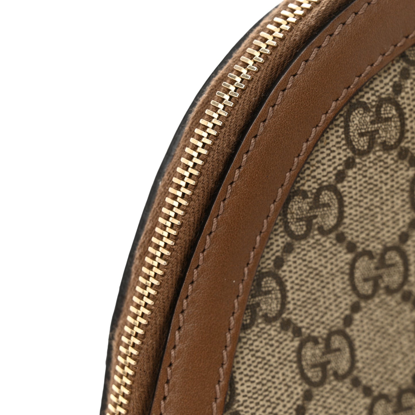 GG Supreme Monogram Margaux Calfskin Small Nice Top Handle Dome Bag Beige Ebony Acero