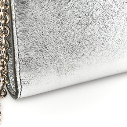 Saint Laurent Metallic Crinkled Calfskin Belle de Jour Chain Clutch Silver 9 of 9