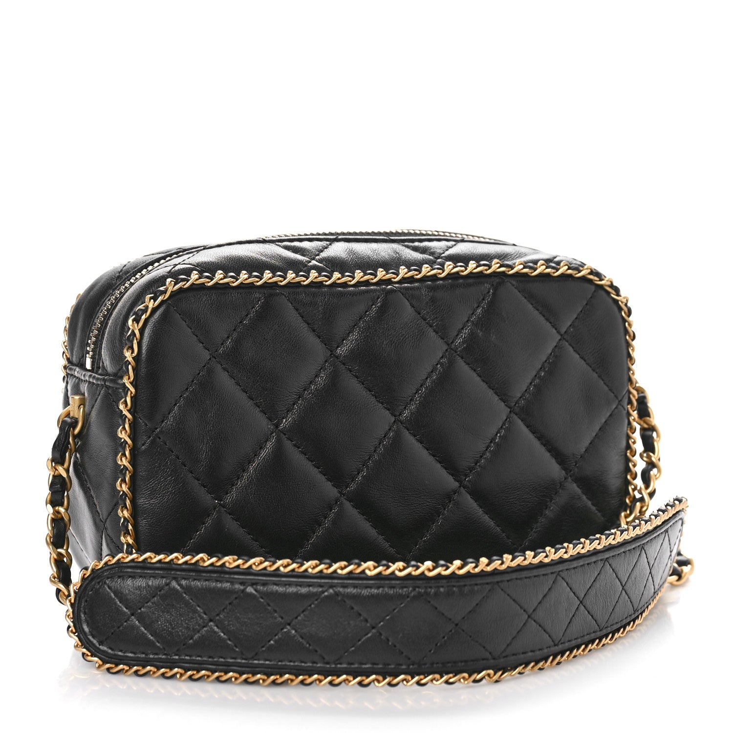 Chanel Lambskin Quilted Chain CC Mini Camera Case Black 3 of 11