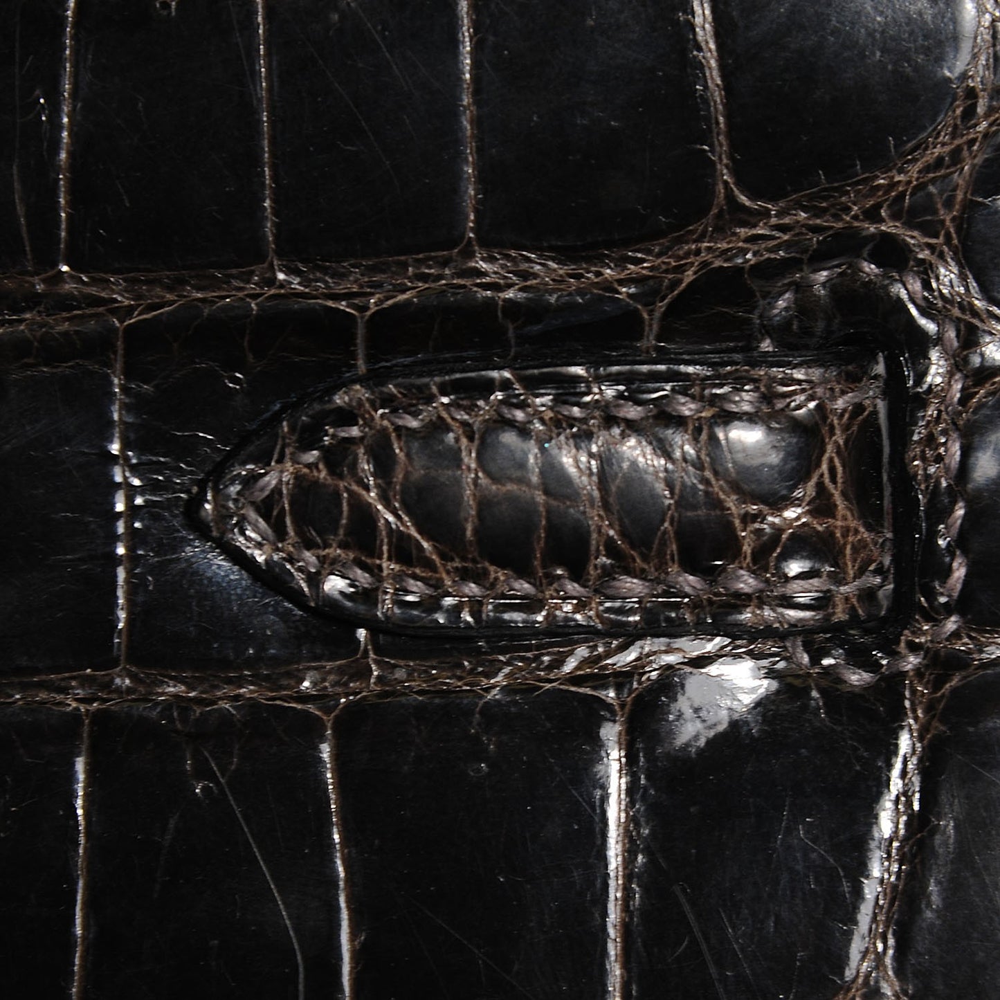 Shiny Niloticus Crocodile Kelly Sellier 25 Graphite